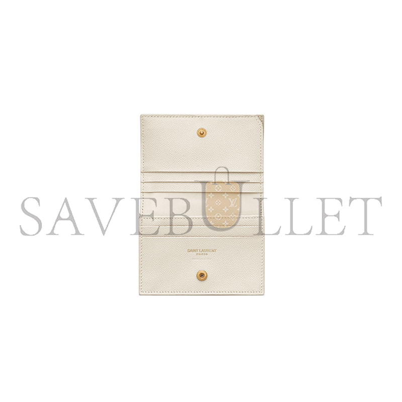 Y51 CASSANDRE MATELASSÉ FLAP CARD CASE IN GRAIN DE POUDRE LEATHER 668290BOWA19207 (11*8.5*3cm)